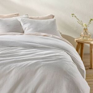 King Linen Duvet Set Light Gray - Casaluna